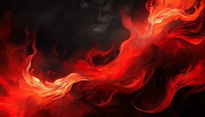 Black and red dark background fire flame texture and smoke energetic anime vibes. Generated image