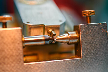 Precision measurement of gear radial runout using advanced mechanical device in an industrial...