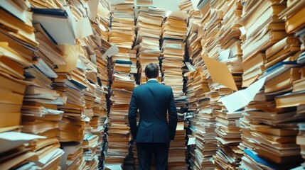 Obraz premium Man in Suit with Papers