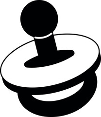 Black-and-white baby pacifier vector illustration