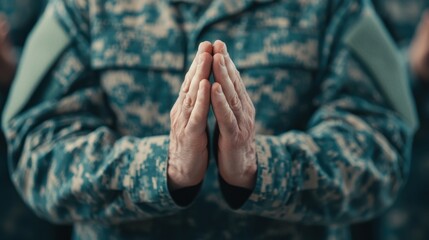 Appreciation Day concept. Military Veteran Receiving a Standing Ovation in Uniform
