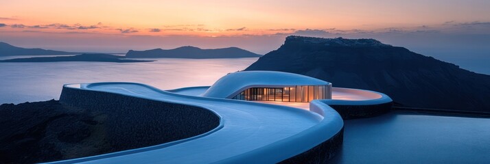 Modern Architectural Design Overlooking Volcanic Landscape