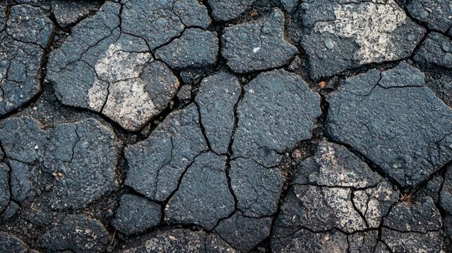 Abstract Texture of Cracked Asphalt Pavement in Unique Pattern