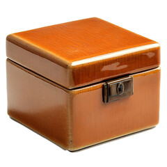 Ornate Ceramic Jewelry Box with Clasp on Clean White Background