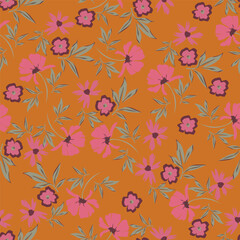 Seamless pattern with floral motifs. Vector illustration.