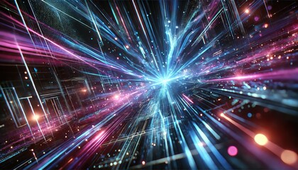 Naklejka premium Abstract depiction of information flows. In the form of rays