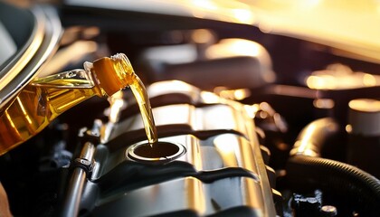 motor oil car engine close up