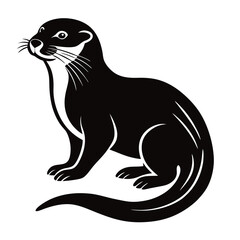 vector illustration of a black cat