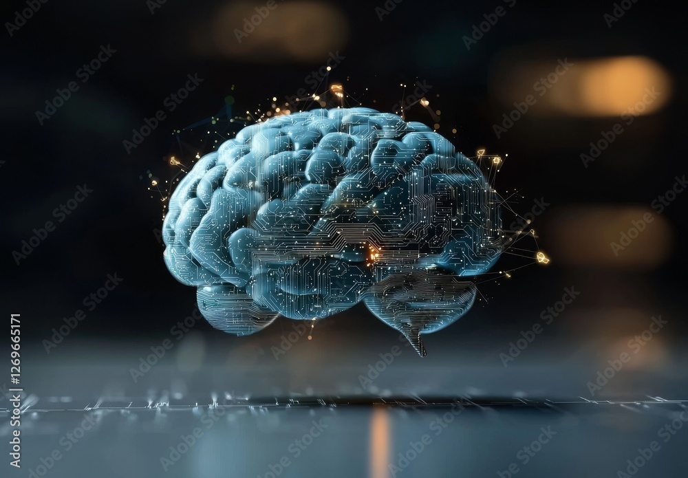 Poster machine learning and stocks are intertwined with ai and deep learning, all set to a futuristic blue 