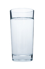Glass with pure water isolated on white background