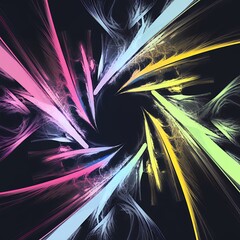 Fototapeta premium Abstract Swirling Colorful Fractal Art Design Psychedelic Energy Vortex Background