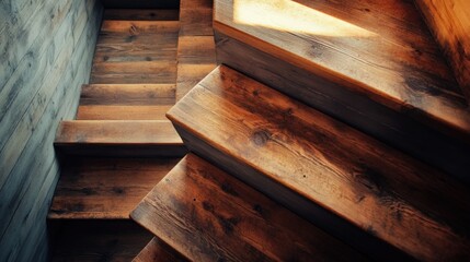 Wooden Stairs Close-Up