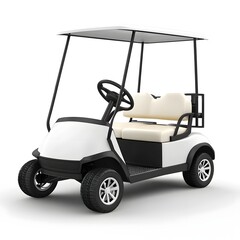 Sleek and Eco Friendly Golf Cart on Isolated White Background