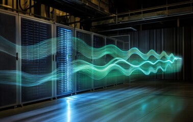 Server room data transfer abstract