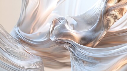 Futuristic 3D Wave Form with Elegant Minimalist Glow Background
