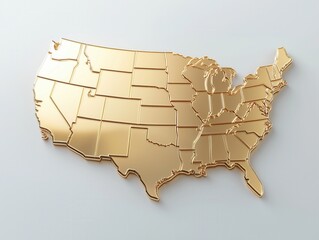 USA golden map