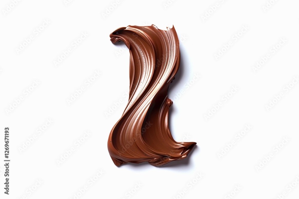 Fototapete letter i designed with flowing cocoa texture isolated on white background