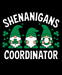 Shenanigans Coordinator St Patricks Day Gnomes Green Proud