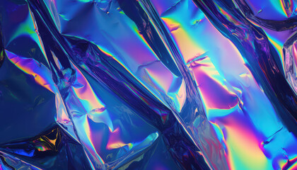 Psychedelic Holographic Foil with Opalescent and Neon Shimmer