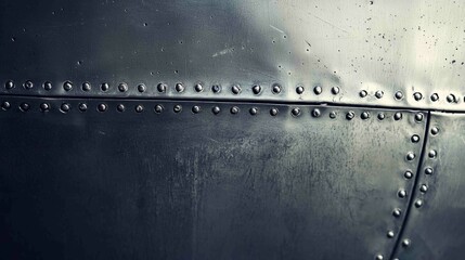 Detailed Close-Up Shot of Metal Instrument with Dent and Rivets