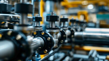 Detailed Image of Air Pipe Connectors and Valves in Industrial Setting