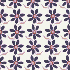 Seamless pattern with floral motifs. Vector illustration.
