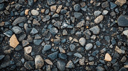 Close-Up View of Dramatic Gravel Surface in a Rural Environment