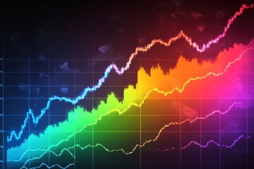 Abstract financial graph of global stock market.
