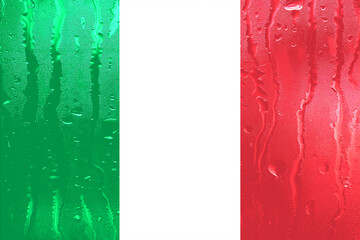 italy Abstract colorful paint texture on weathered wooden surface with grunge and vintage elements