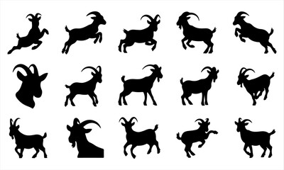 set of camels silhouettes. vector collection of dog animal silhouette illustrations