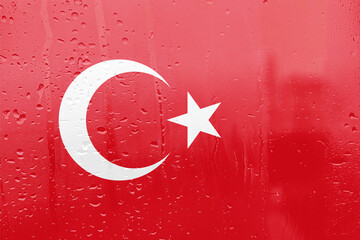 Turkish flag waving in the wind with a crescent and star symbol on a red banner turkey 
