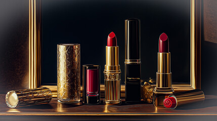 lipstick on a mirror