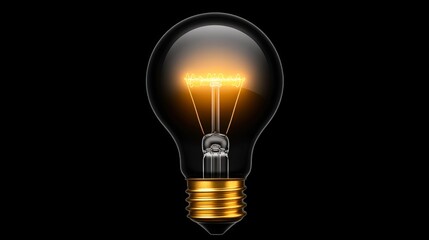 A glowing light bulb set against a dark background symbolizes innovation and creativity, ideal for concepts related to ideas, technology, or illumination in marketing materials or presentations,