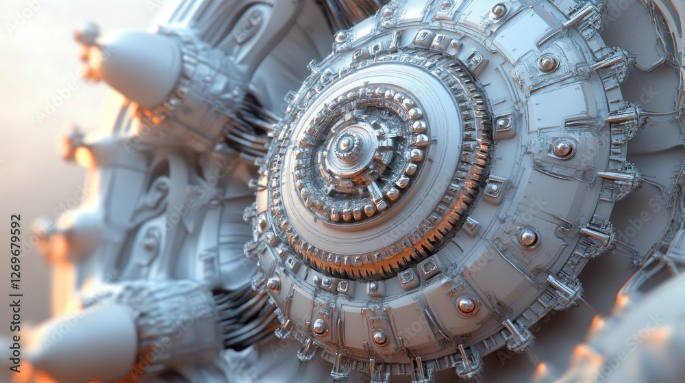 Poster intricate mechanical device a futuristic engine design