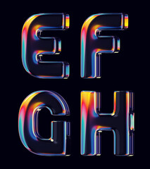 render, 3d, font, lettering, type, typeface, letters, text, abc, alphabet, glass, shape, transparent, design, isolated, illustration, symbol, sign, graphic, set, element, abstract, concept, modern, fu