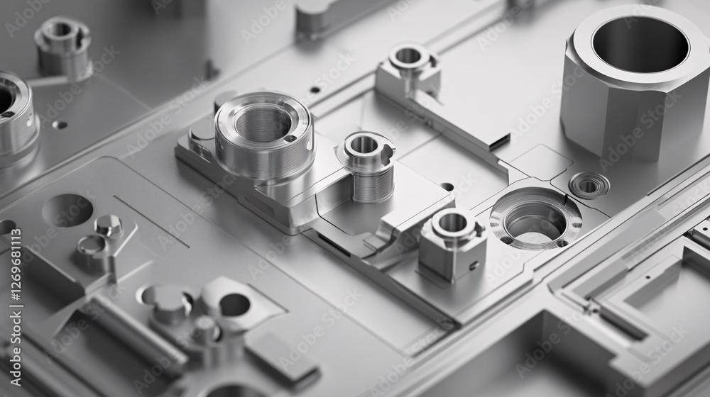 Poster metal part showing cnc machining precision