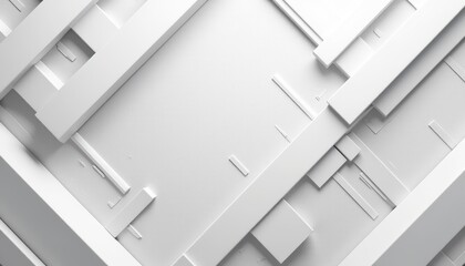 HighResolution 3D Abstract White Geometric Background: Modern Minimalist Design. A close up of a white wall with a pattern of  shapes.