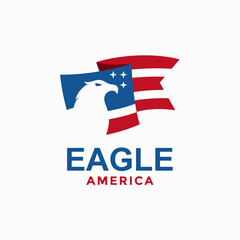 eagle America simple logo in negative space 