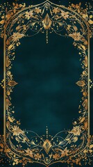 Obraz premium Traditional Indian Mughal art inspired Wedding Card Design, Invitation template.