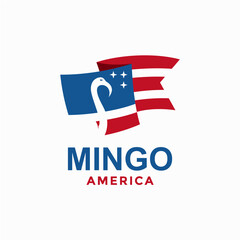 flamingo America simple logo in negative space 