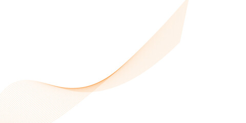 abstract vector orange wave lines on white background.	