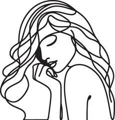 woman line art drawing silhouette artwork