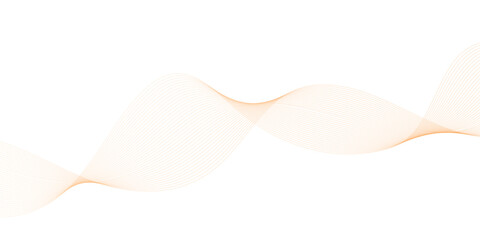 abstract vector orange wave lines on white background.	