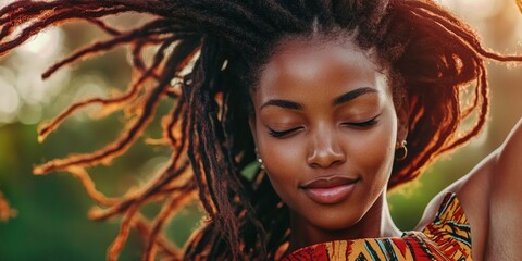 Woman with dreadlocks posing