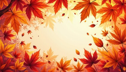 Vibrant Autumn Scene with Animated Maple Leaves for Stunning Wallpapers. A vibrant autumnal scene with falling leaves.