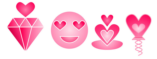 sweet love icon sheet simple design element illustration/ valentines element 