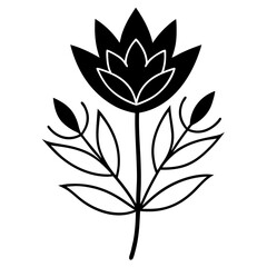 set of black and white flowers