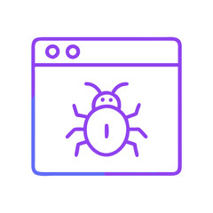 Minimal Clean Malware Icon Vector - Antivirus Graphic for Cybersecurity Apps, Threat Alerts, Software UI.