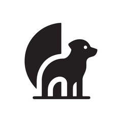 dog silhouette vector clip art logo design