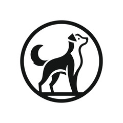 dog silhouette vector clip art logo design